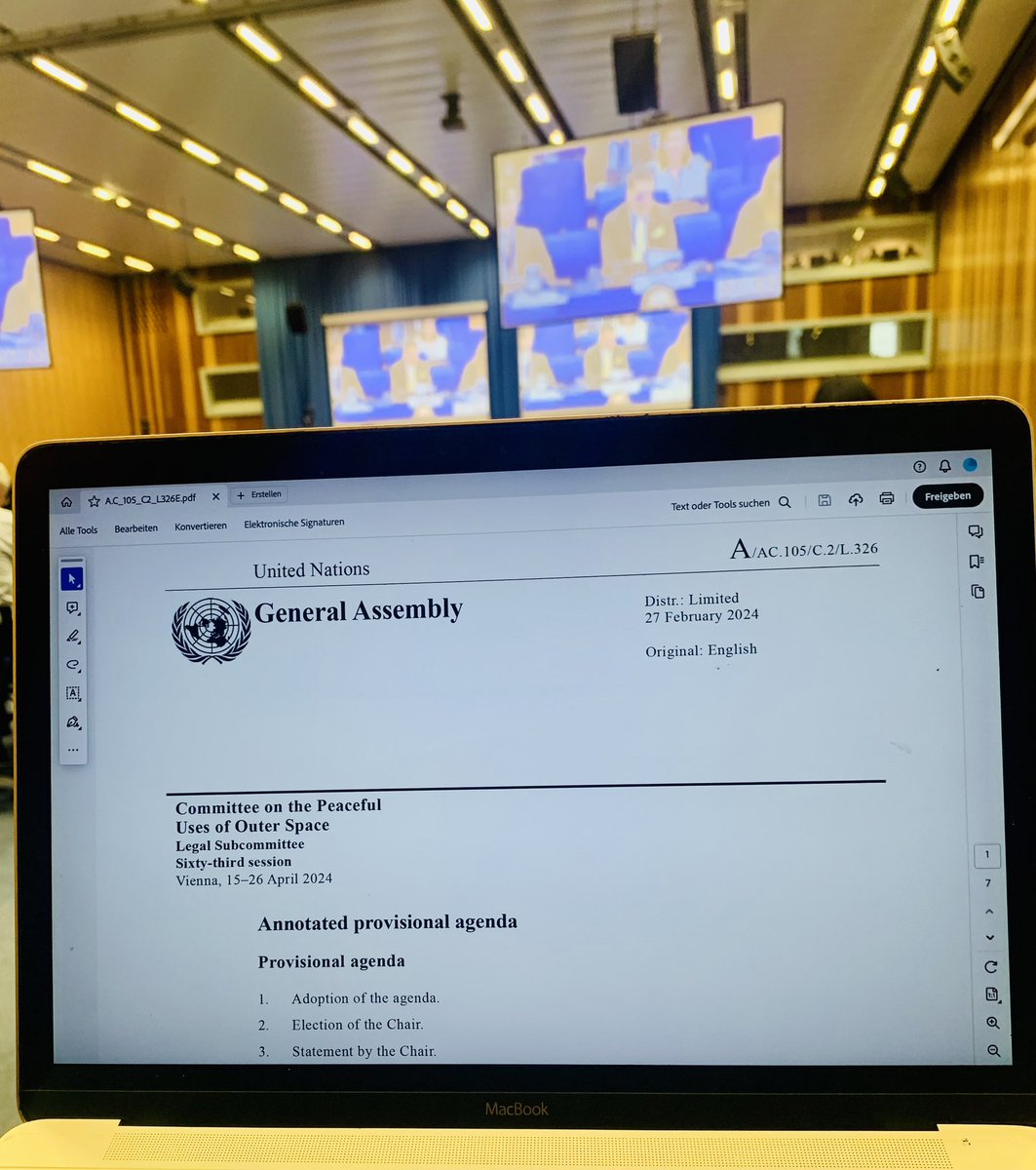 Today the 63rd session of the Legal Subcommittee #LSC of the UN Committee on the Peaceful Uses of Outer Space #COPUOS starts! ⚖️ 🚀

#COPUOS2024 #outerspacetreaty #lunaractivities #spaceresources #spacelaw