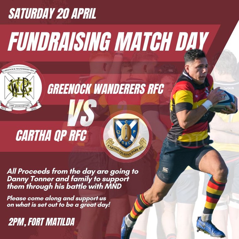 Fundraising Match Greenock v Cartha QP in aid of Danny Tonner and his family. Come along and support a fantastic cause. gwrfc.com/news/fundraisi…