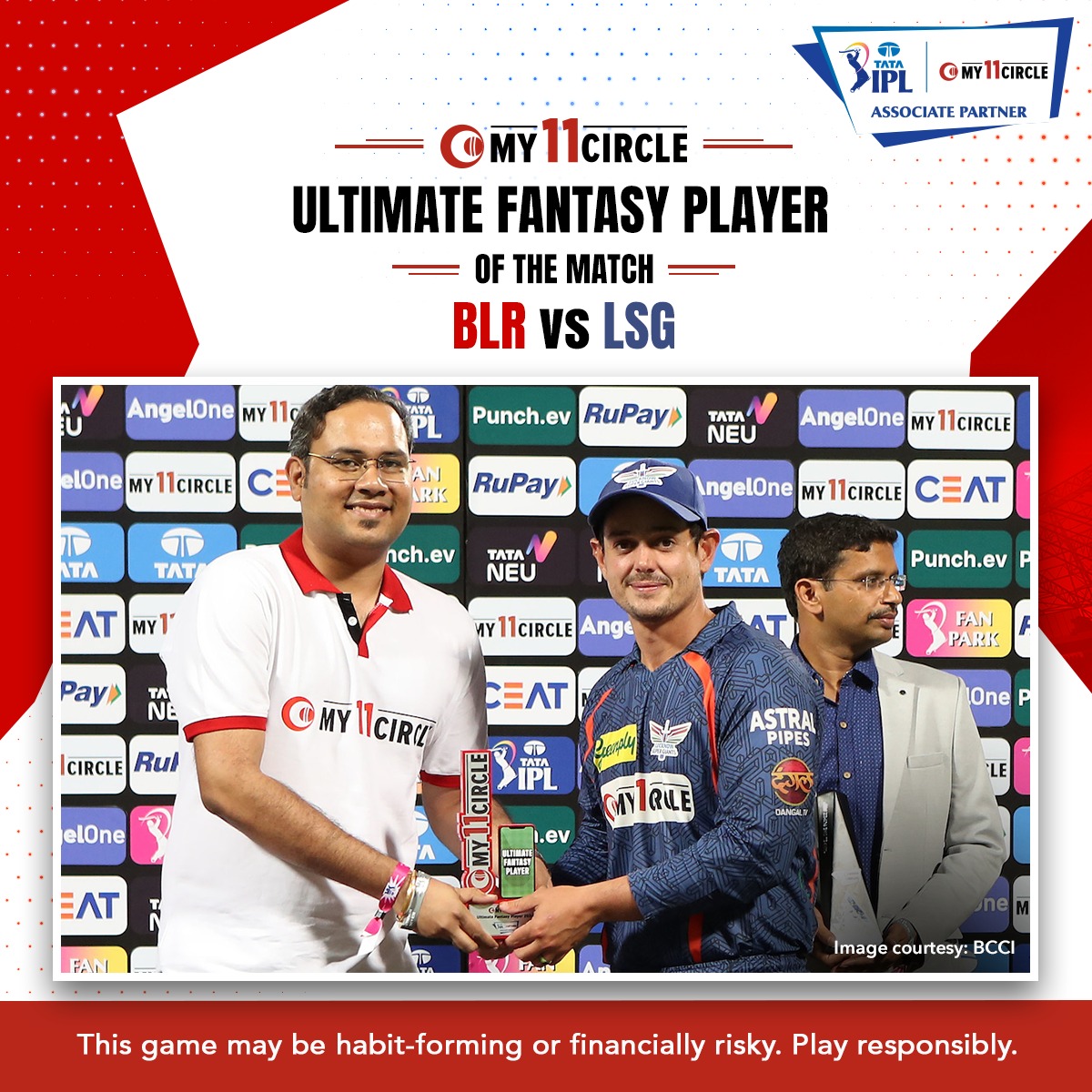 My11Circle's tweet photo. What a knock by Quinton De Kock! ๐
The innings was truly mesmerizing to watch! ๐ฏ
#TATAIPL2024 #My11Circle #FantasyCricket #Cricket #BLRvsLSG https://t.co/CJC3ElmJGt
