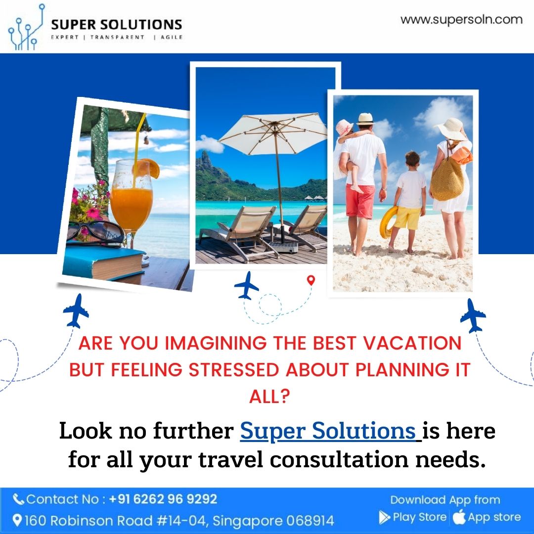 'Let Super Solutions be your compass to unforgettable vacations. 🌴
#SuperSolutions
#Super
#SuperSoln
#CounselingServices
#GuidanceForSuccess
#ProfessionalConsulting
#CareerCounseling
#ITConsulting
#FitnessGuidance
#RealEstateAdvice
#LegalCounsel
#FinancialWisdom