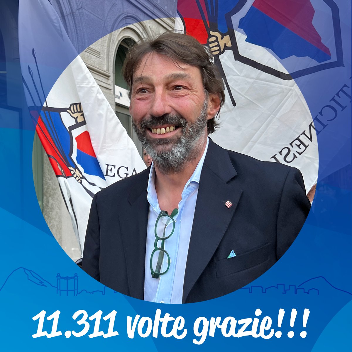 11.311 volte #GRAZIE!
Sono orgoglioso di poter continuare a valorizzare la nostra bellissima #Lugano  come #Sindaco: un risultato entusiasmante ottenuto grazie ad un grande lavoro di #squadra ed alla vostra preziosa #fiducia!