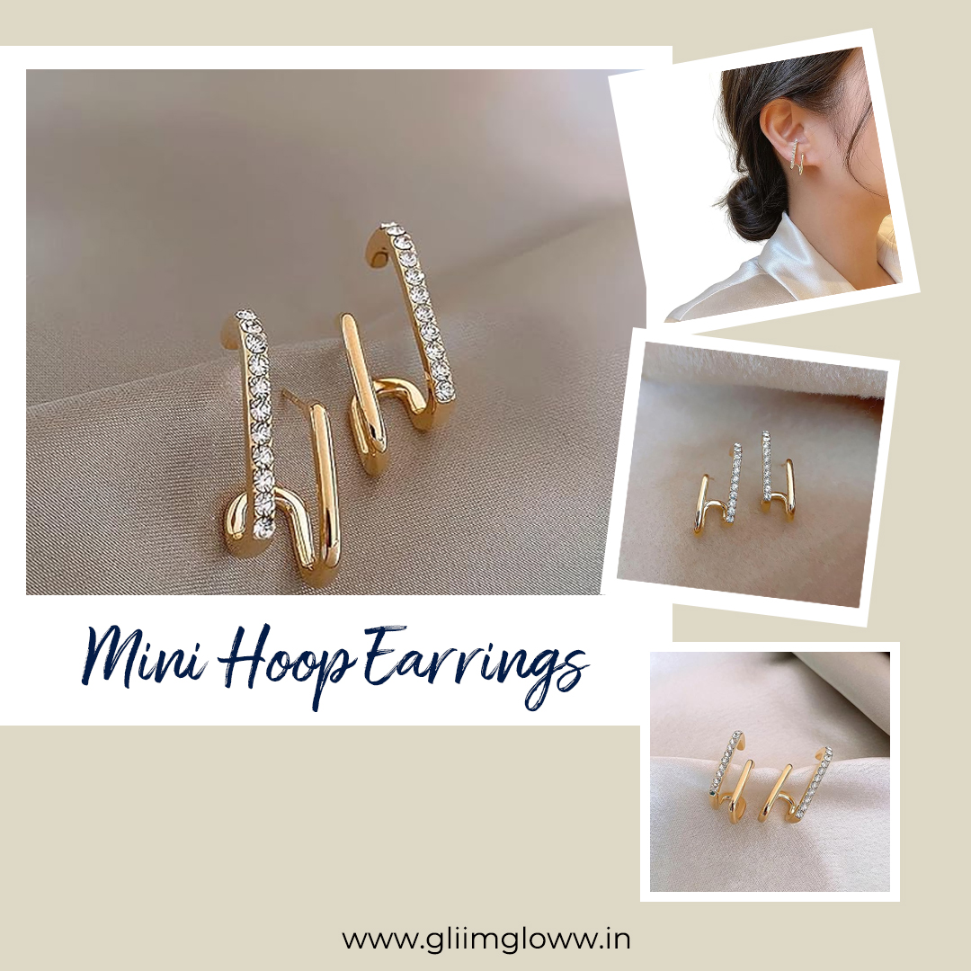 Mini Hoop Earrings - Dangle in style, sway with elegance. Let your ears do the talking with our mesmerizing hoop earrings - where sophistication meets statement 🌐gliimgloww.in #hoopearrings #earrings #earringsoftheday #accessories #statementearrings #goldearrings