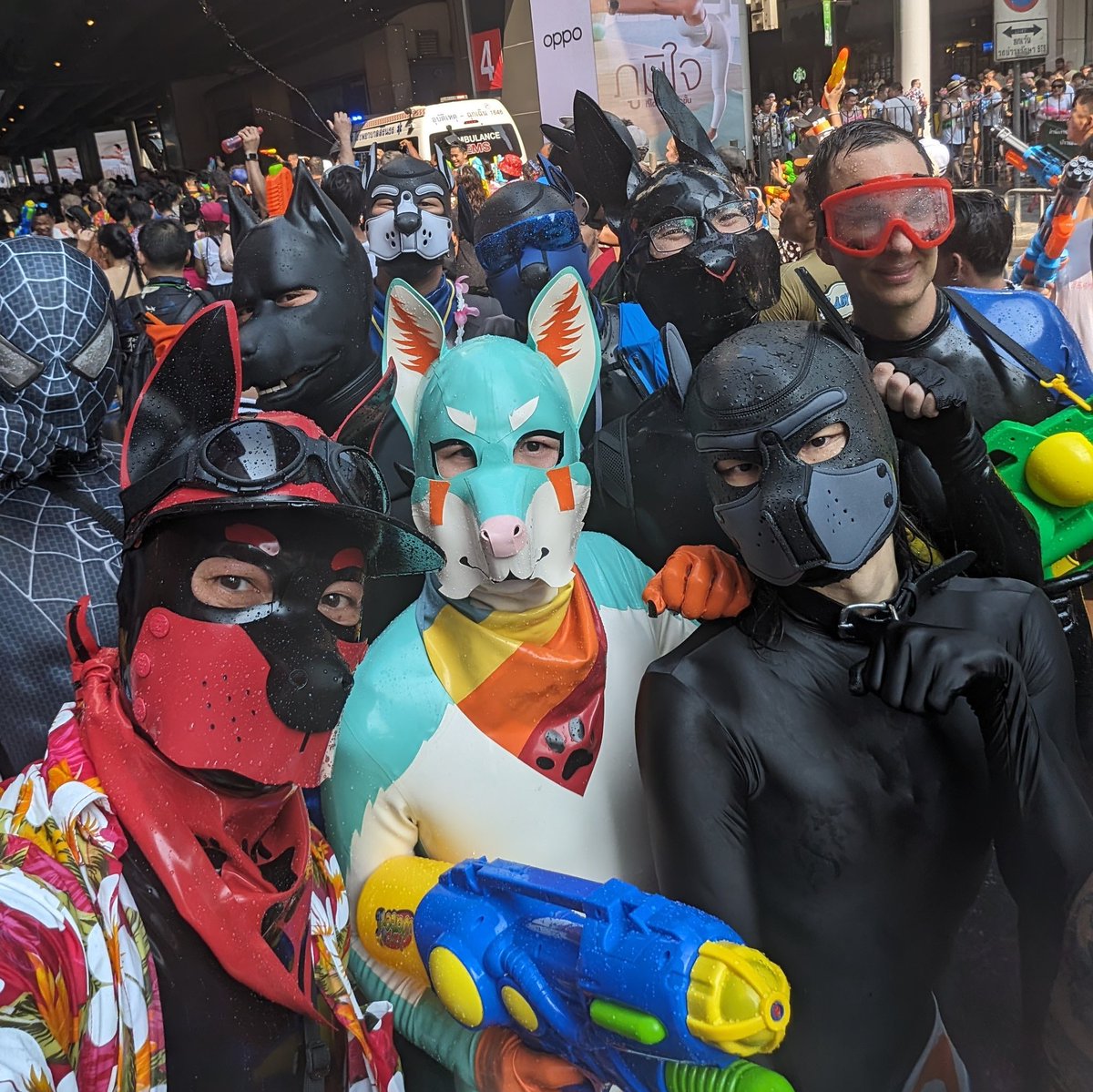 My first time at Songkran Water Festival Parade with @RubberfoxFelix @Rubberforfun @N_anonymous1 @7ai7ang7ai3 and more... 📷: @Rubberforfun