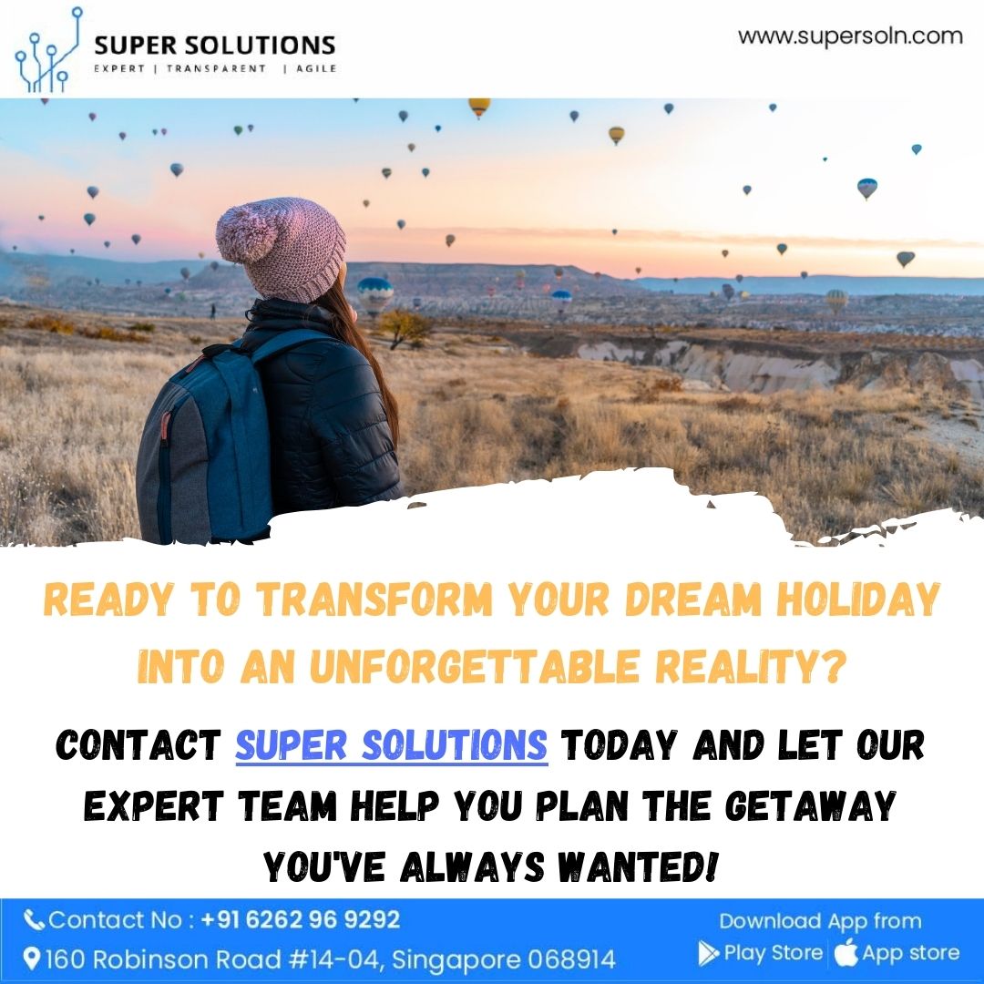 'Turn your dream holiday into a reality with Super Solutions' expert guidance. ✈️
#SuperSolutions
#Super
#SuperSoln
#CounselingServices
#GuidanceForSuccess
#ProfessionalConsulting
#CareerCounseling
#ITConsulting
#FitnessGuidance
#RealEstateAdvice