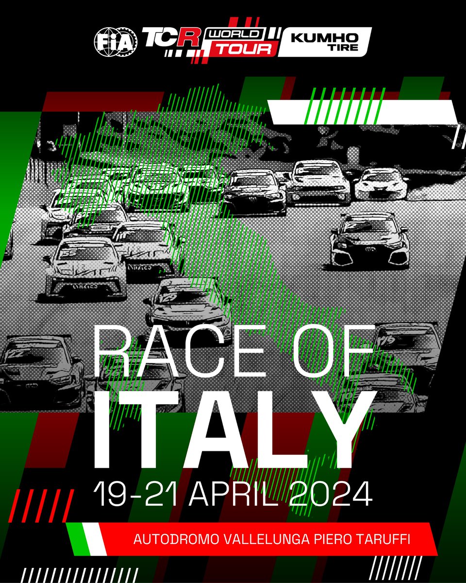 IT’S RACE WEEK 🏁 First round of the KUMHO FIA TCR WORLD TOUR is around the corner and all roads lead to @Vallelunga 🇮🇹 19 - 21 April 🙌 #TCRWorldTour