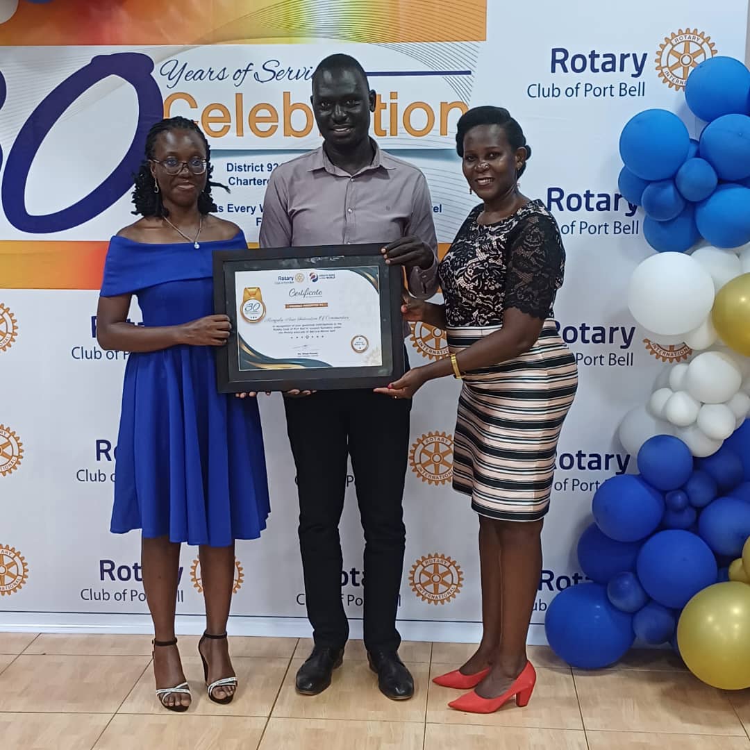 AreaKampala's tweet photo. Rotary Club of Port Bell on 13th April 2024 celebrated 30 years with a dinner at Silver Springs Hotel Bugolobi. KAFOC was recognized for generous contributions in supporting humanity under the Rotary principle of Service Above Self. @ChildFundUganda, @KCCAUG, @KiraMunicipali1 https://t.co/bzXgTn8zsT
