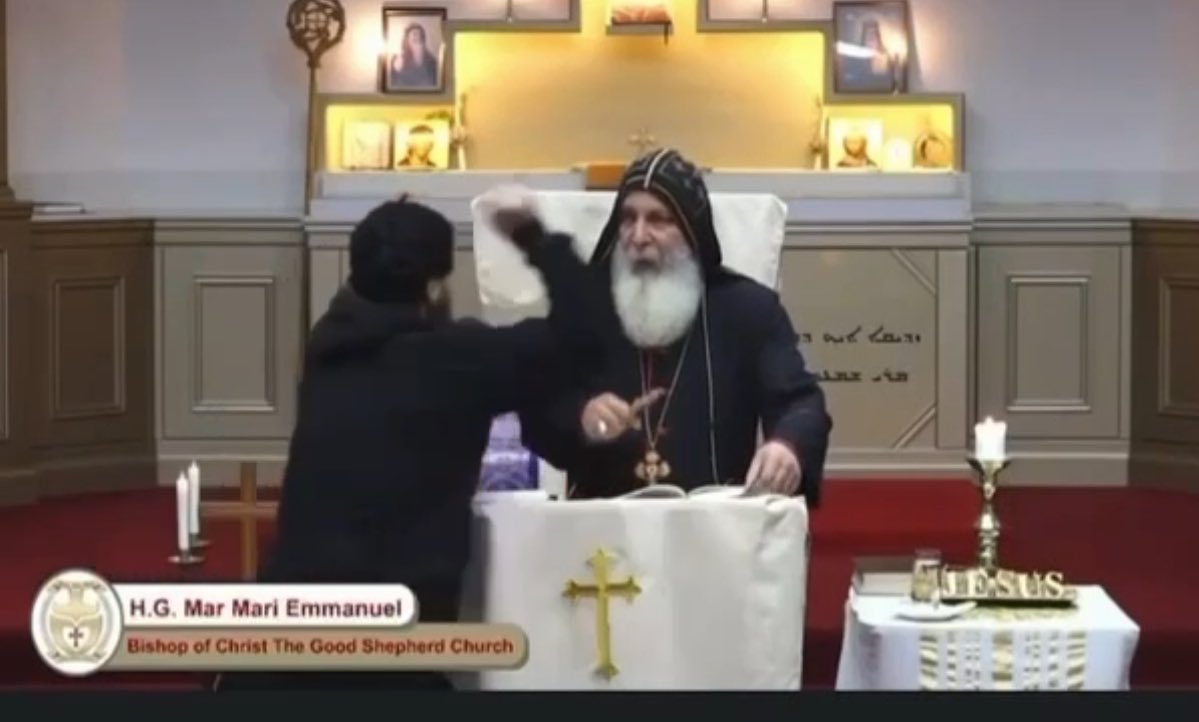 Just saw horrific footage of the stabbing of a Priest during tonight during mass in western Sydney. Assyrian leader Mar Mari Emmanuel has a huge social following and his viral sermon videos are often about US politics, UN, Russia, same sex relationships, trans issues.
