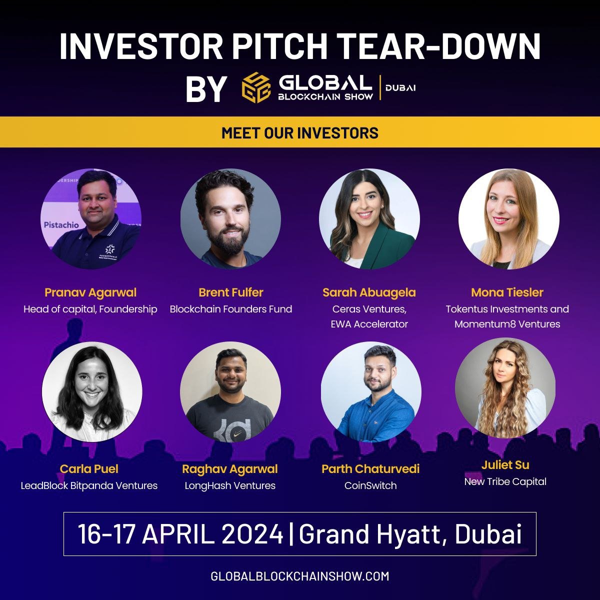 🌟 Don't Miss Out! 🌟 ​Join us at the Global Blockchain Show for an exclusive opportunity! We are hosting a special 1:1 pitch teardown session on April 17th, from 12:00 to 13:30, along with @FoundershipHQ and @NewTribeCap at Grand Hyatt Dubai. ​Here's what's in store:…