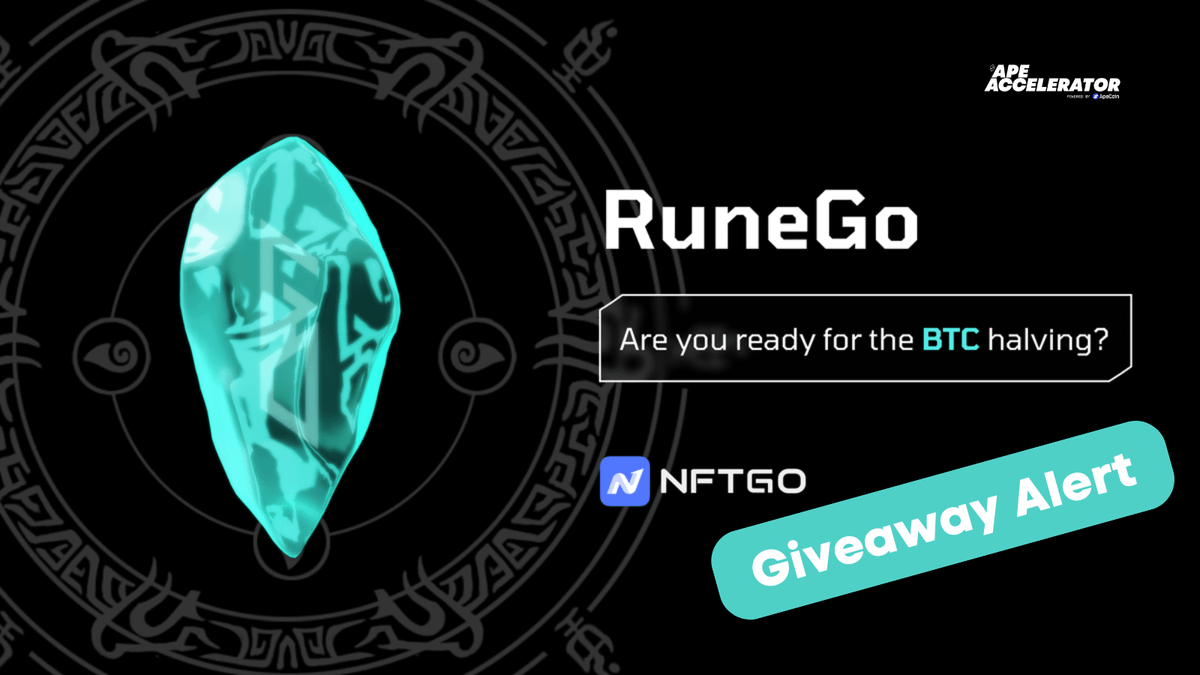 🎁 WL Giveaway - Free Mint 🚨

We have a gift from <a href="/nftgoio/">NFTGo</a> for 3 lucky winners! 🎉

How to join:
👥 Follow: @apeaccelerator and <a href="/nftgoio/">NFTGo</a>
🔁 Rt: x.com/nftgoio/status…
💬 Drop your BTC wallet (bc1p) in the comments below.

Hurry! You have 4 hours to join (3:30 pm UTC) ⏳

Be
