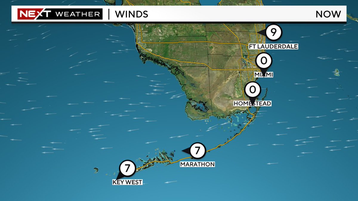 Keeping an eye on the wind today due to the brush fire in SW Miami-Dade. Although winds are calm now in #Miami later on the breeze builds out of the East steering smoke away. @CBSMiami