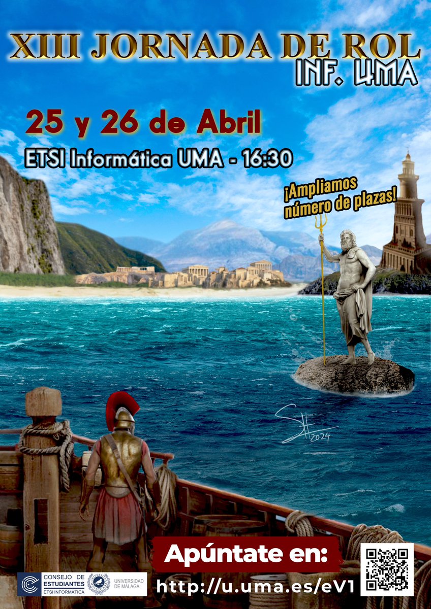 ¡Vuelven las Jornadas de Rol Inf. Uma! Esta vez en su XIII edición, y ahora con más partidas.
Tenéis 8 partidas que se realizarán los días 25 y 26 de abril.

Abrimos inscripciones este miércoles a las 10:20:👇

u.uma.es/eV1
