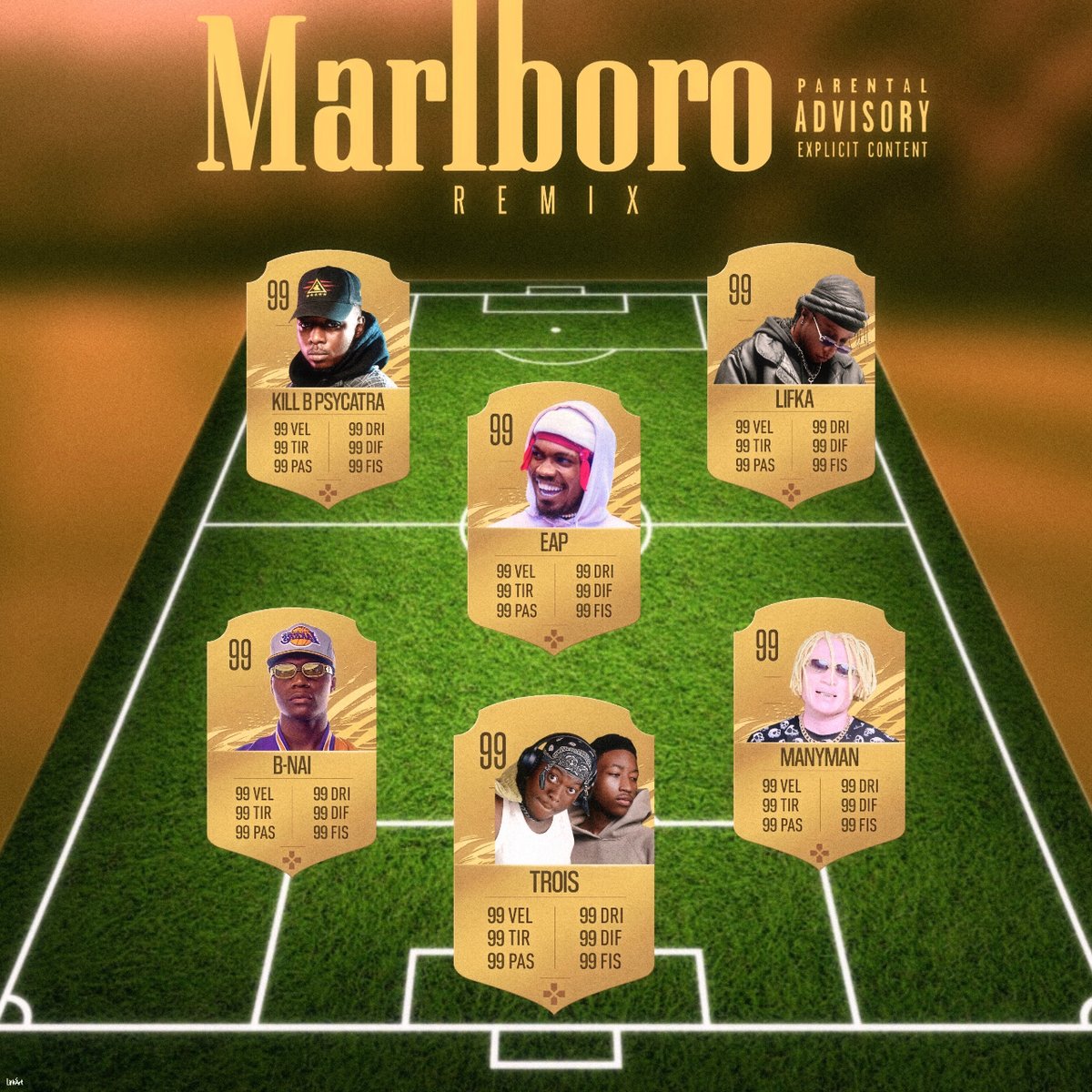 L’équipe type du rap camerounais vous donne rdv bientôt pour un match inédit .
En effet le groupe Trois est accompagné de Manyman, B-nai , EAP , Lifka et KBP pour une performance 200% Hip Hop Camer.
Coach : Nw Lvl 
#marlborofc