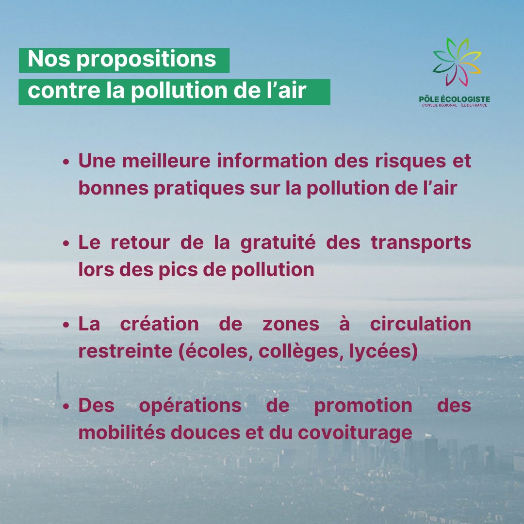 Les Francilien·nes ne peuvent plus vivre dans un air vicié, la région est tenue d'agir rapidement.
Nous regrettons le manque d’ambition du PPA 2024, nous proposons des mesures concrètes pour améliorer la qualité de l’air.
Toutes nos propositions 👉bit.ly/49wXvMx