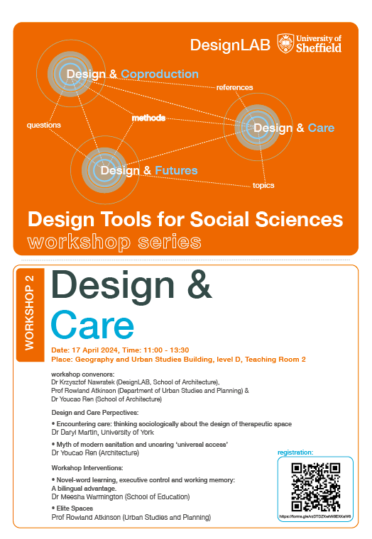 Colleagues from Sheffield, you are invited this Wednesday 17Apr to join us to the 2nd workshop #Design & #Care in the series #DesignTools for #SocialScience by #DesignLab @SSoA_research @SSoA_news in collaboration with few other @SheffSocScience departments at @sheffielduni
