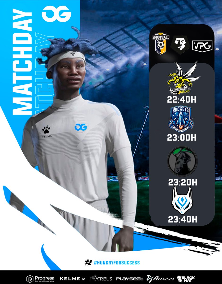 Estos son los 4 partidos para dar comienzo a la semana en #ClubesPro ⚽️

22:40 🆚 <a href="/WeewKlas/">Weewklas eSports | Clubes Pro</a>  | @PLGeFootBall
23:00 🆚 <a href="/RocketsEvo/">Rockets Evolution FC🚀</a>  | <a href="/VFOspain/">VFO España</a>
23:20 🆚  Silence FC | <a href="/VFOspain/">VFO España</a> 
23:40 🆚 @DaotsuEAFC  | <a href="/VFOspain/">VFO España</a>

#HungryForSuccess 💙