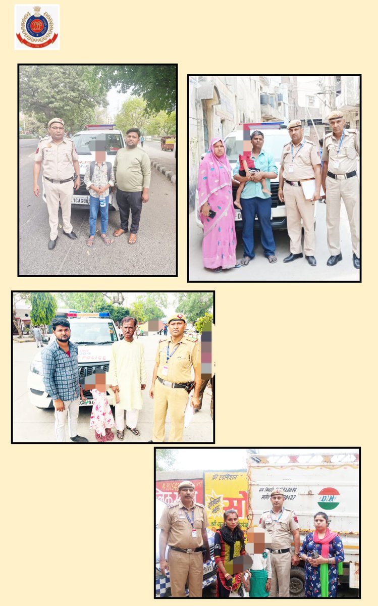 #Delhi #Police #PCR personnel reunited four  #missing #children with their families. Not only brought smile to the families back but averted probable mishaps also.
#OperationMilap
#DelhiPoliceUpdates
#PCRUpdates
@DelhiPolice 
@CPDelhi