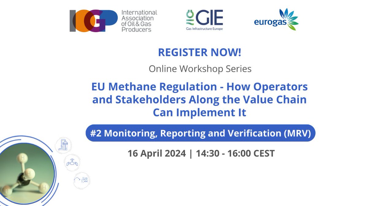 Last day to register for our second online workshop on the EU #MethaneRegulation!  Join us, @GIEBrussels and @Eurogas_Eu as we discuss the importance of monitoring, reporting and verification (MRV) in implementing the EU Methane Regulation Register here 👉…