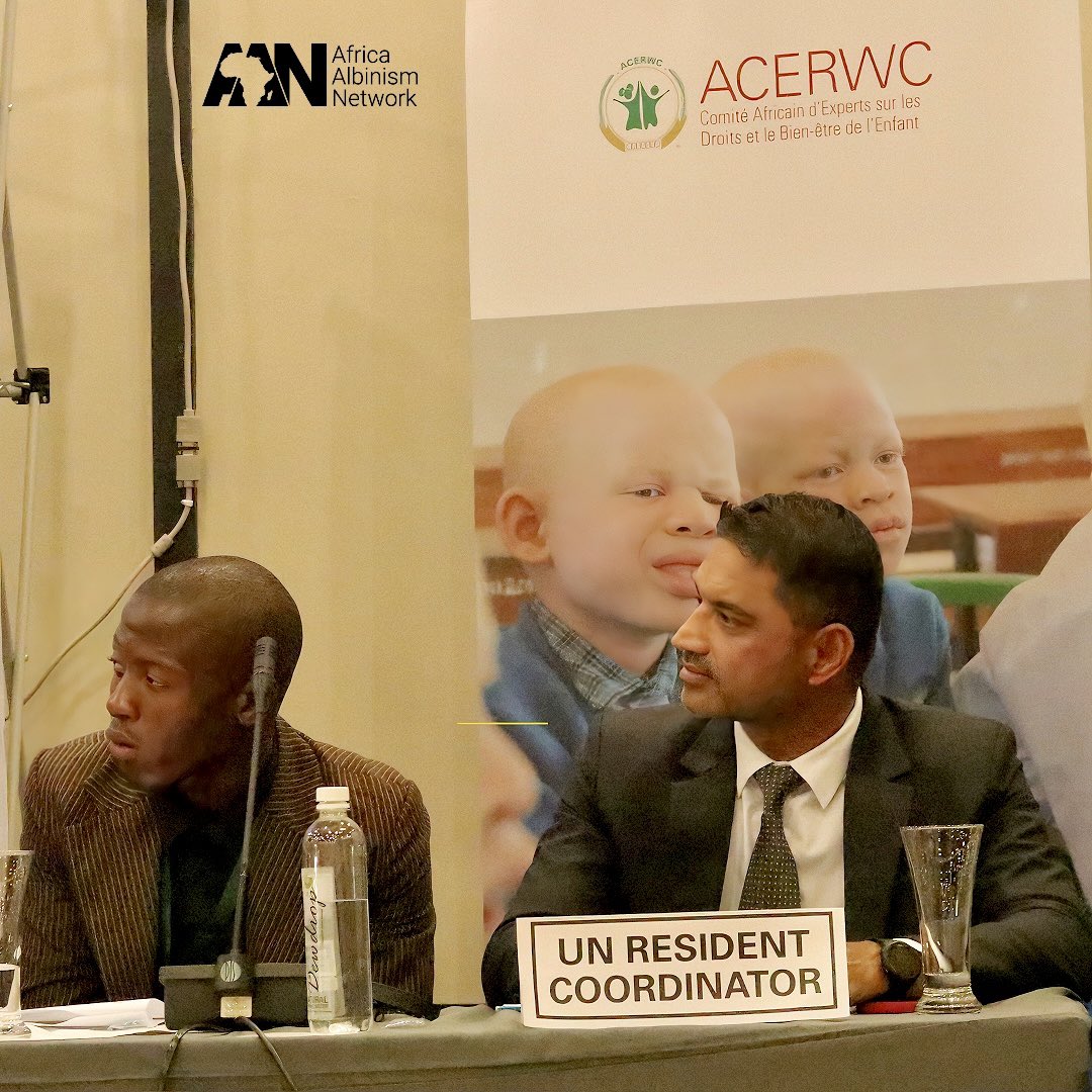 #HappeningNow #OfficialOpeningOfTheACERWC In his opening remarks at the opening of the 43rd Ordinary Session of the @acerwc the UNICEF Representative of Lesotho and Burundi, Deepak Bahakaran, shared that in sub–Saharan Africa, albinism is relatively common, and children
