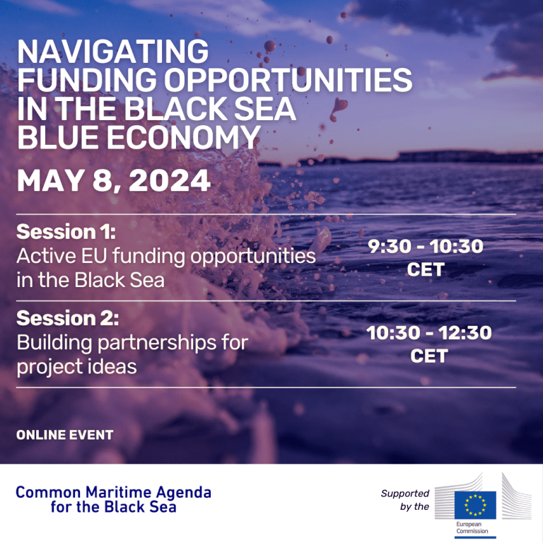 Common Maritime Agenda for the Black Sea, Regional event “Navigating Funding Opportunities in the Black Sea Blue Economy Register now until 3 May 2024 for the second session following this link: ec.europa.eu/eusurvey/runne… agenda_regional_webinar_2024.pdf black-sea-maritime-agenda.ec.europa.eu/file/download/…