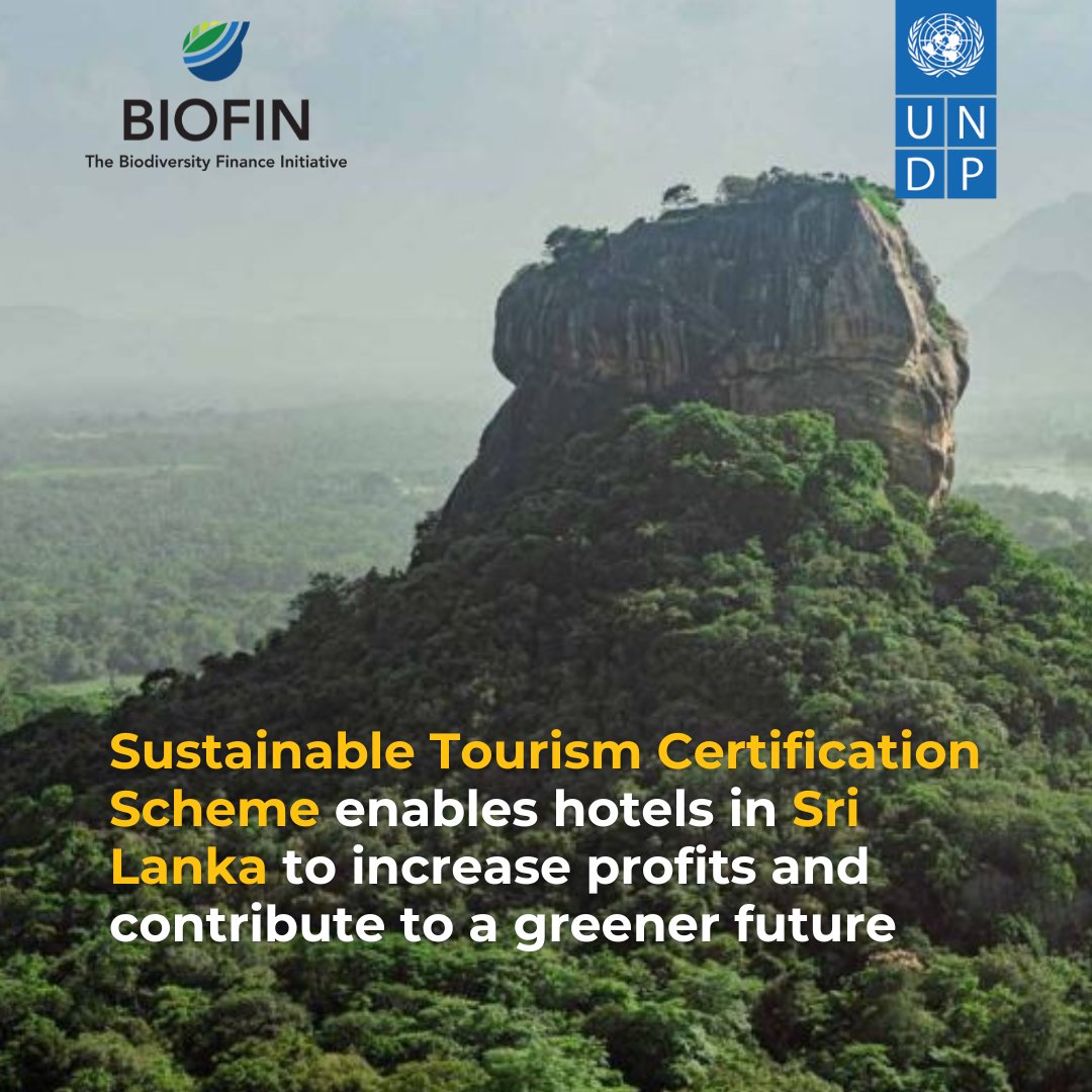 BIOFIN has supported the Sustainable Tourism Certification Scheme in #SriLanka since 2018. Last year, 100 small hotels received their green badge, focusing on renewable energy & waste reduction. Learn more about financial solutions for nature and people: biofin.org/index.php/fina…