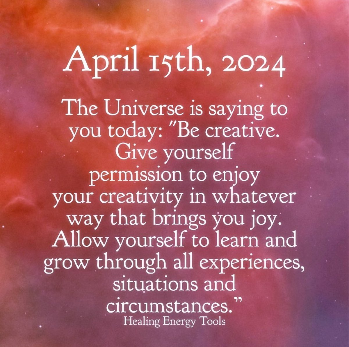 SynShineSvcs's tweet image. 4/15/2024 #universesays #taxday
Be Creative. Bring yourself Joy.
Learn and Grow through each and every experience, situation and circumstance.