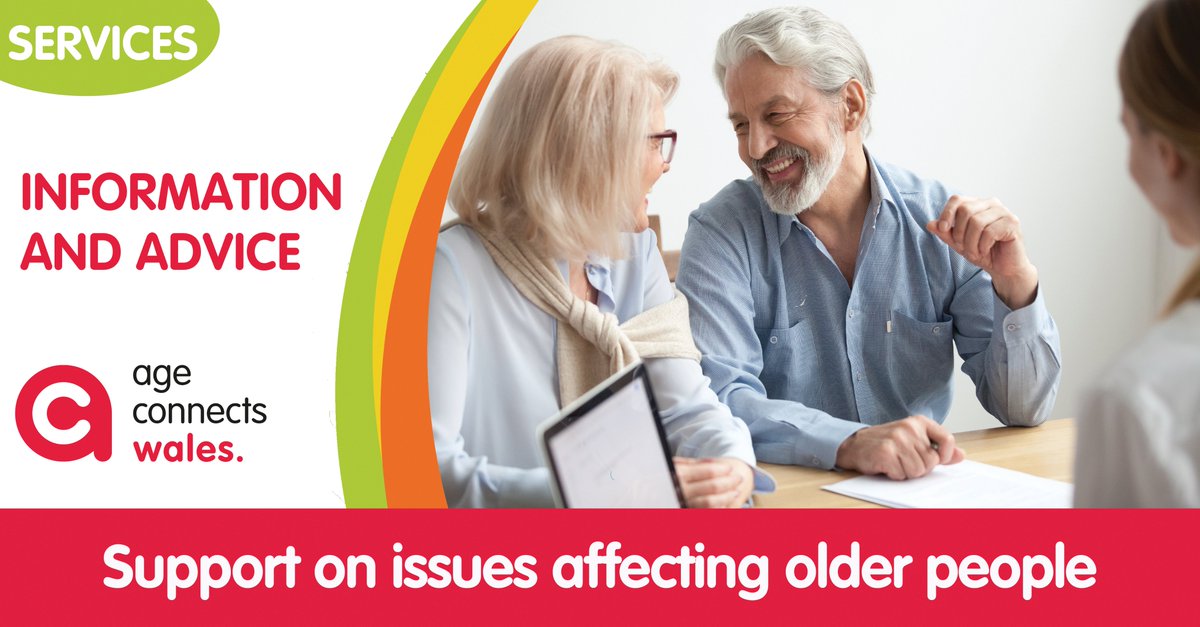 Our six Age Connects regions offer advice and support on issues affecting older people. Talk to us about benefits, planning for the future, keeping your home warm and more. Follow us here... @AgeConnectsNPT @ageconnectstorf @ACMorgannwg @agenewales @ACCardiff @AgeConnectsNWC