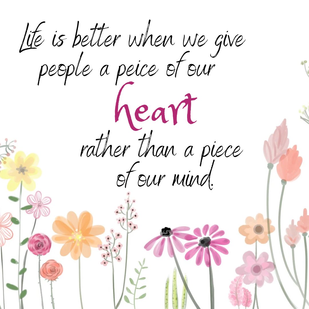 #CelebrateMonday today and all week long by giving from the heart rather than reacting solely with the mind.