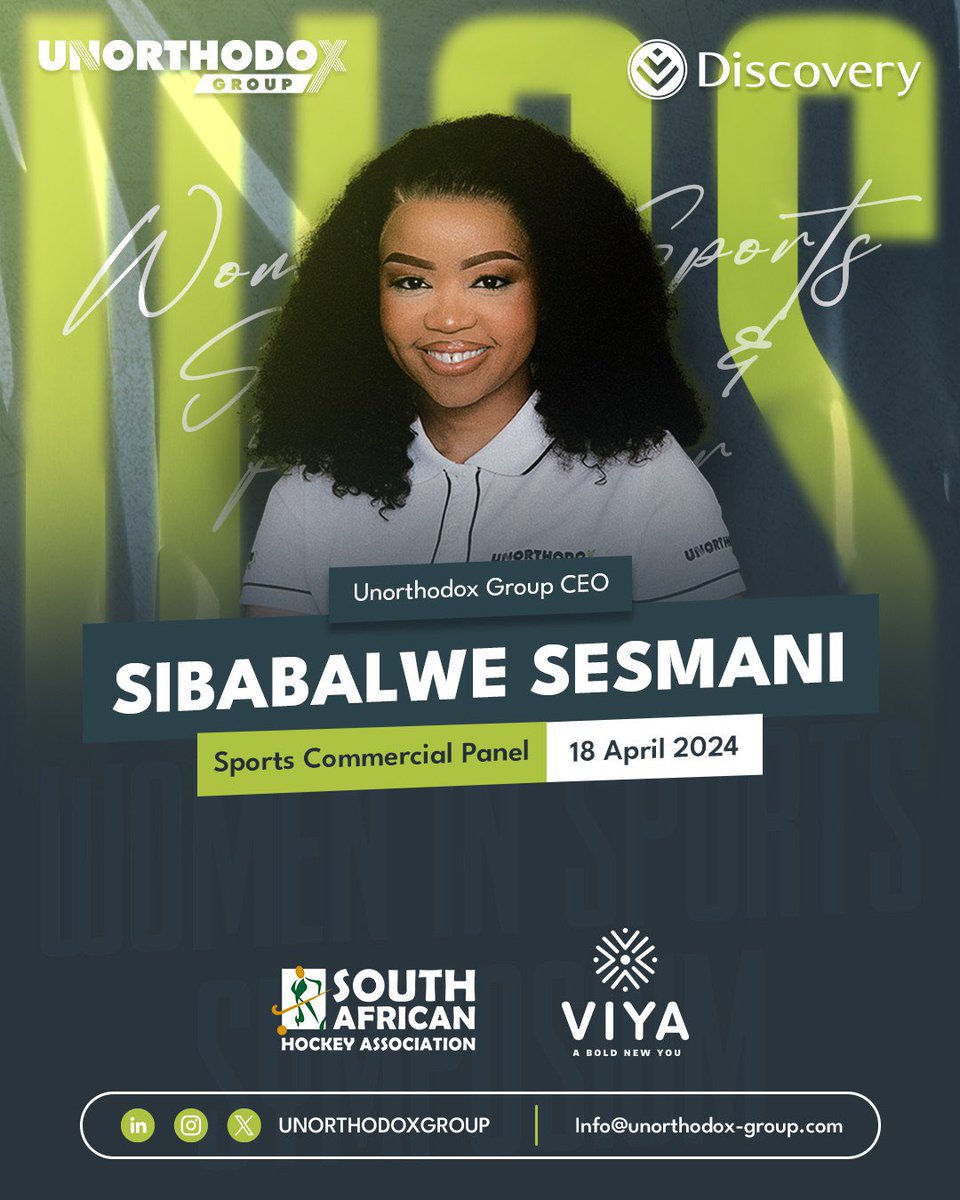 Join our group CEO, @SesmaniS , as she offers her insights on women in sports: who they are, what they do, and their impact, as part of the Sports Commercial Panel.

#womeninsports #womenempowerment #DiscoverySA #workbyunorthodox
