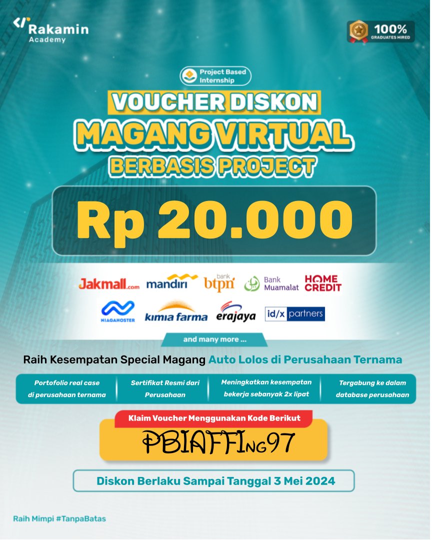 inggridPris's tweet photo. Yuk DAFTAR MAGANG VIRTUAL!!!
Cara
1. Masuk https://t.co/Cy1LbXmXa2
2. Pilih Project Based Internship 
3. Klik posisi yang diminati 
4. Klik "Daftar sekarang"
5. Isi formulir lalu submit
6. Pilih support access 
7. Masukkan Kode Voucher PBIAFFIng97 utk mndpt promo special
#Loker https://t.co/VKJliURpz8
