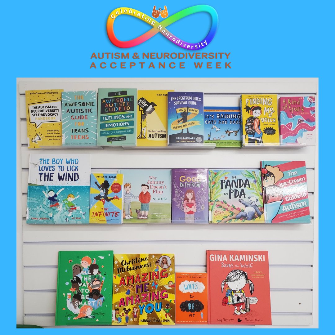 We're celebrating autism & neurodiversity week and we've got a great new display of books in the library to help celebrate so come and take a look! #AutismAcceptance