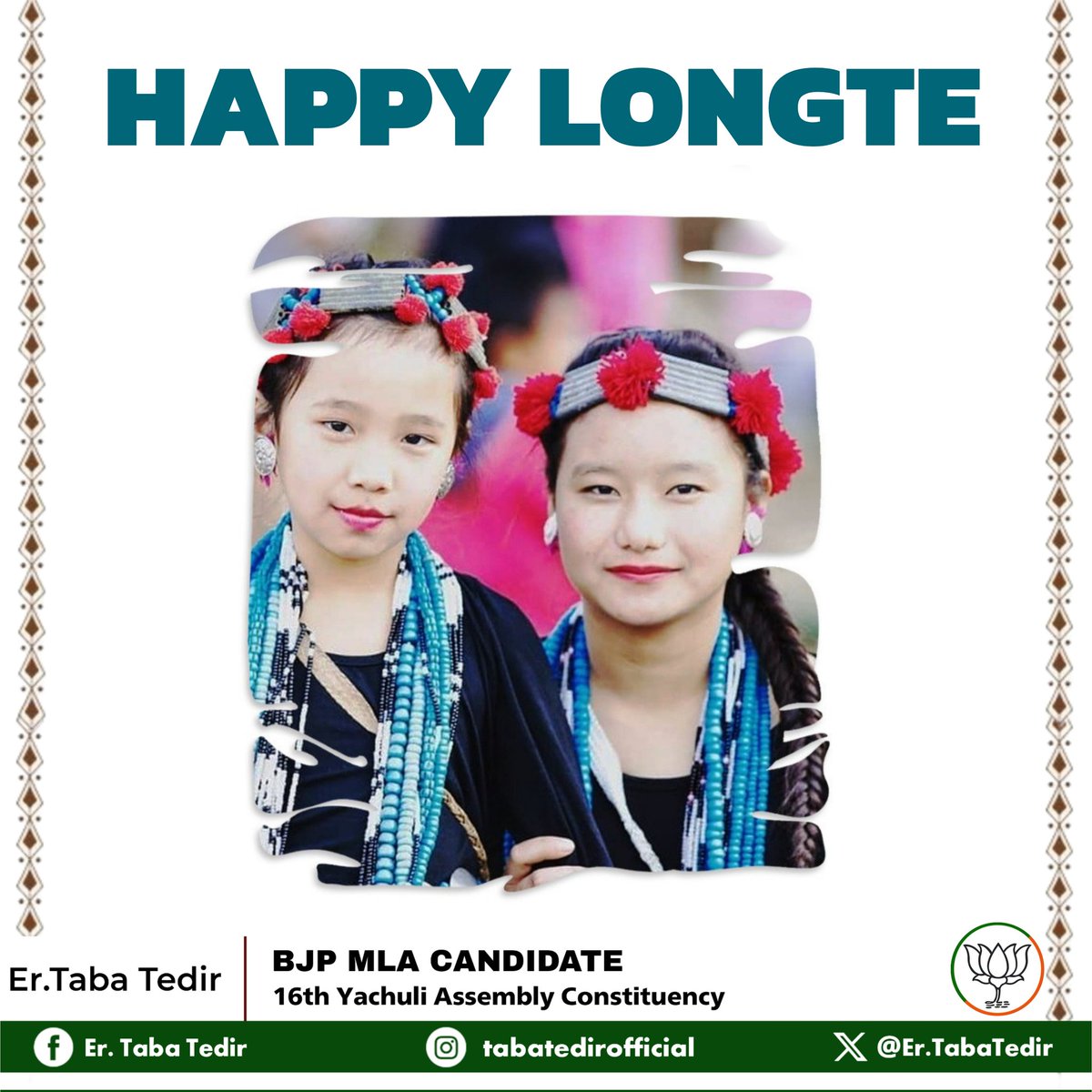 ErTaba_Tedir's tweet photo. Warmest wishes to my Nyishi brothers and sisters on auspicious occasion of Longte for peace, harmony and prosperity.
#HappyLongte https://t.co/Ra8bijDCnS