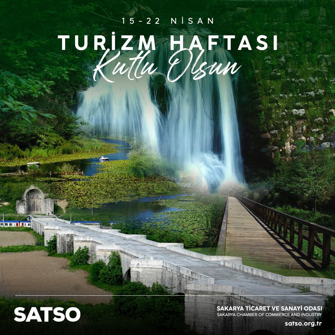 15-22 Nisan Turizm Haftası kutlu olsun. Her bir tarafı ayrı cennet, 4 mevsimi en güzel şekilde yaşayan, sakin ve doğayla iç içe konaklama turizminin merkezi olan, doğal güzelliklerinin yanında tarihi hazinelere de sahip Sakarya’mıza tüm misafirlerimizi bekliyoruz.