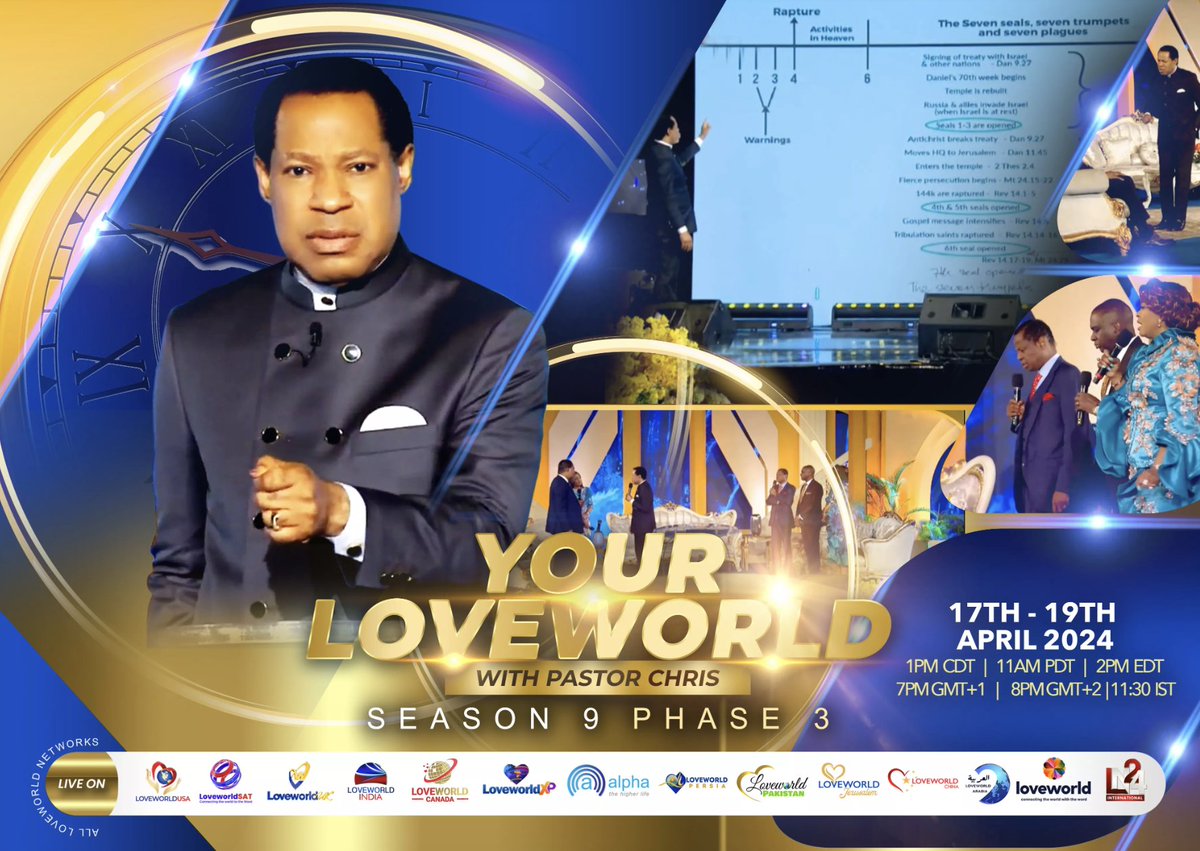 📅 Save The Date | Your Loveworld Season 9 Phase 3 Starts This Wednesday! 🌟   Get ready to be enlightened through the Word as Pastor Chris unveils revelatory teachings on the reign of the church at this hour and the authority of the church in our current world.  #loveworldsat