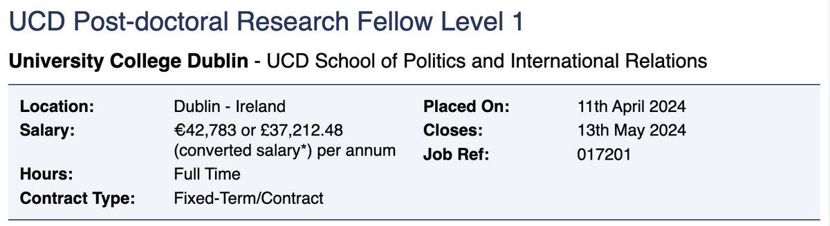 🚨 Post-doc position in NLP at @ucdpolitics 🚨 The post-doc will apply quantitative text analysis to identify #cognitive processes from interviews and speeches. The position is part of an IRC project on Muslim resistance movements. Apply here: my.corehr.com/pls/coreportal…