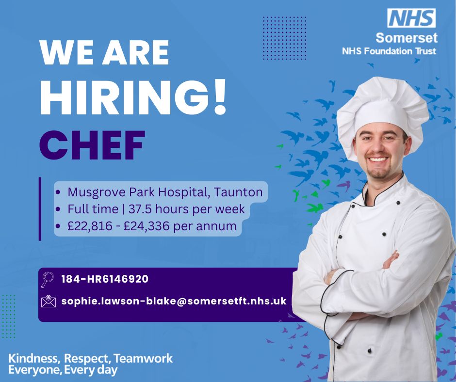Do you have a background in cooking or catering and a passion to make a difference? Join our team and bring your culinary skills to the NHS! We have an opportunity for a Hospital Chef to join our dedicated Catering Team at Musgrove Park Hospital. 👉 buff.ly/49ALJR9👈
