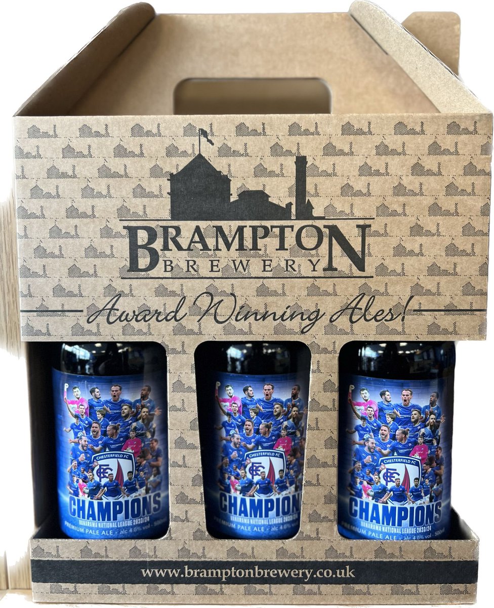 Champions Ale, brewed by @BramptonBrewery, is now in sale in the Club Superstore, priced at £15 for a pack of three bottles!