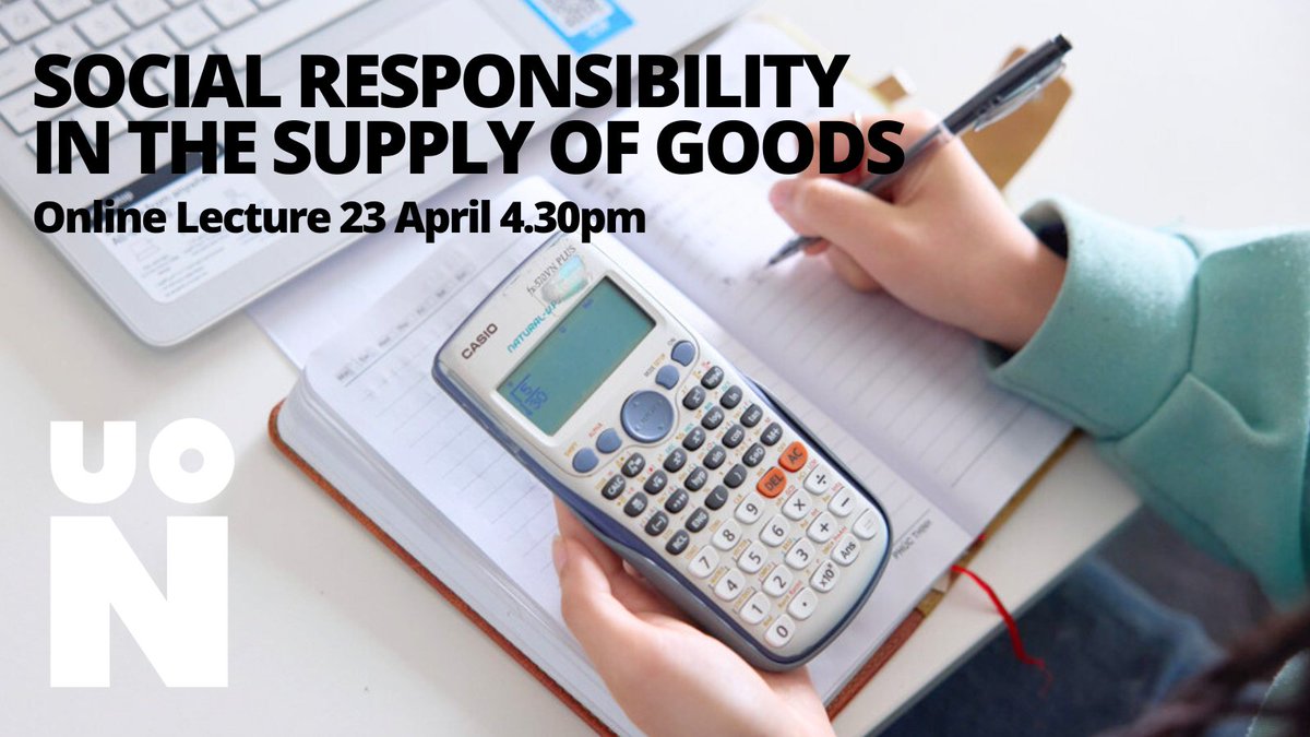 Next week we're hosting an online guest lecture on YouTube entitled Social Responsibility in the Supply of Goods. If you're interested in learning more about this vital area of business, tune in below: ow.ly/pAfZ50ReZLL #UON #Uninorthants #GuestLecture