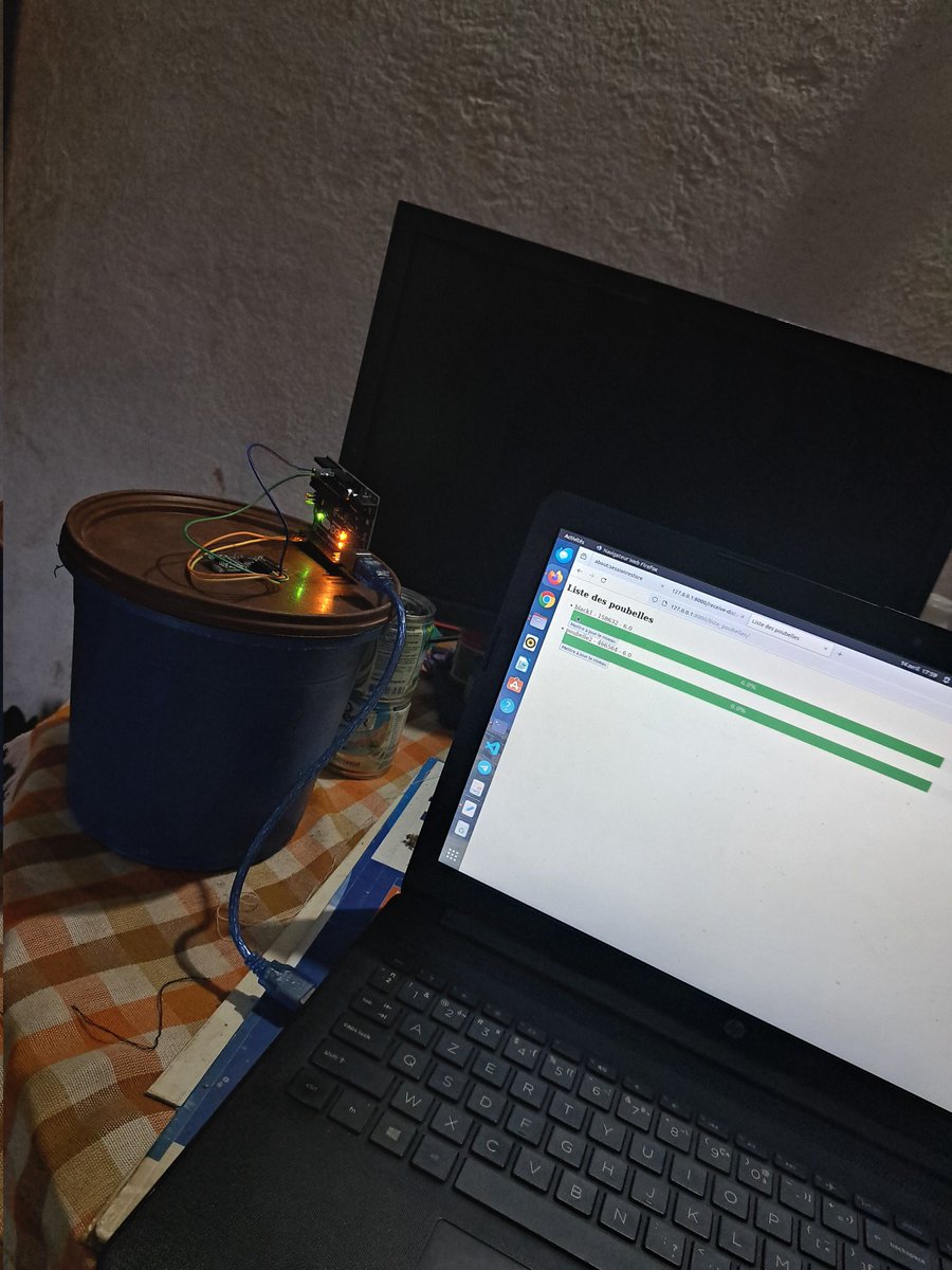 Black_F535's tweet image. #Bestcode
Poubelle intelligente que détermine le niveau de remplissage d'une poubelle avec le capteur ultrasong de @arduino aussi pour la gestion partagée j'utilise @djangoproject
@AuriotNde