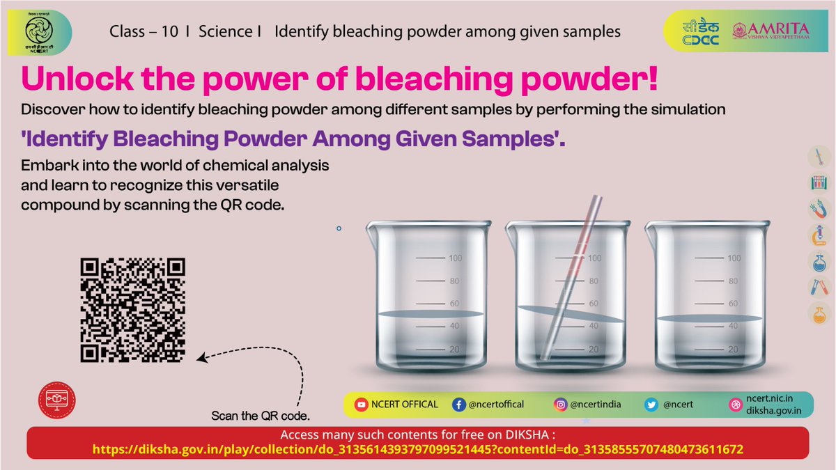 Ready to uncover bleaching powder? Perform the simulation 'Identify Bleaching Powder Among Given Samples' as we identify this powerful compound among various samples. Learn the techniques of chemical analysis and discover the unique properties of bleaching powder! Access the…
