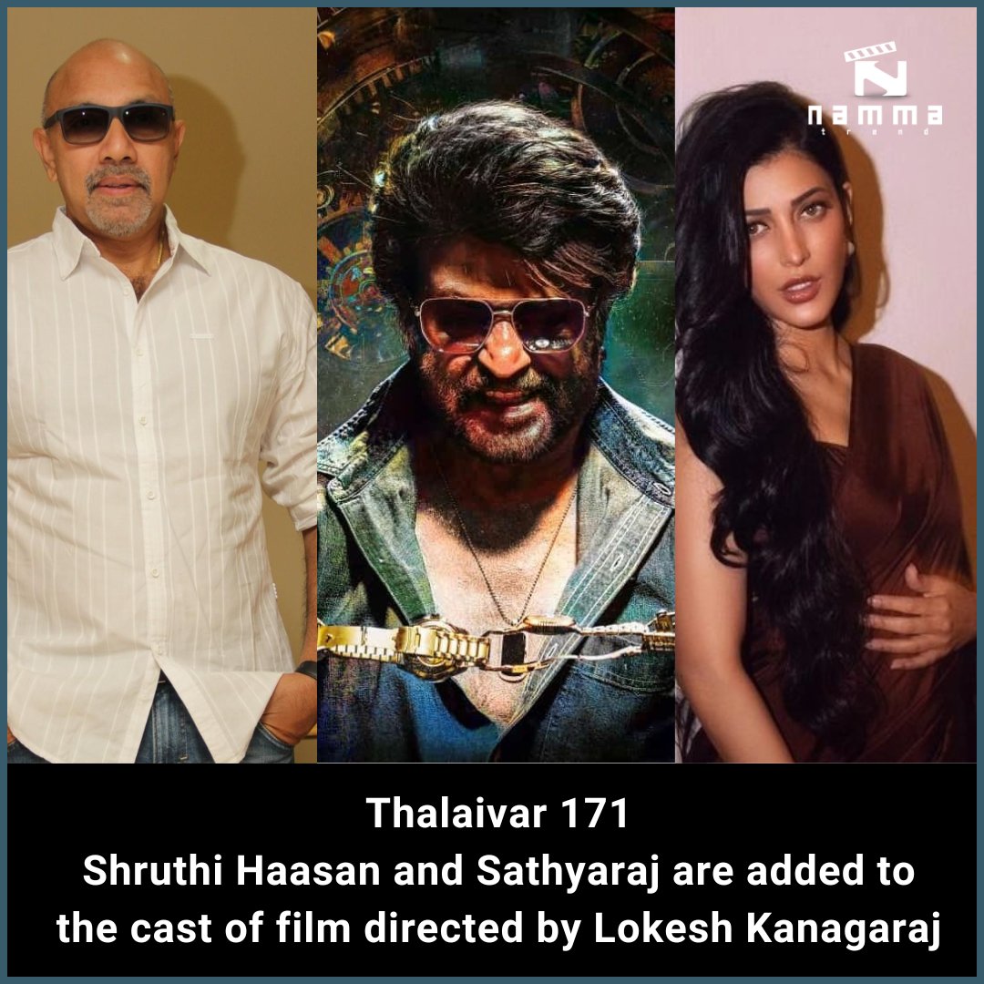 Interesting update on Thalaivar 171 

#Thalaivar171
#Thalaivar171TitleReveal 
#Rajinikanth #SuperstarRajinikanth #Rajini 
#Sathyaraj #ShruthiHassan