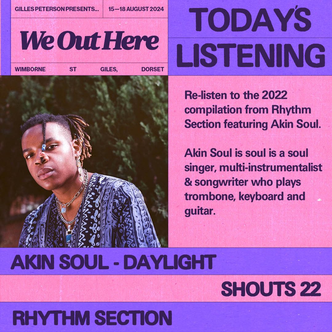 Today’s Listening: Akin Soul - Daylight 🎧 Diving back into the incredible 2022 compilation from @rhythmsectionhq featuring Akin Soul - an artist that we are enjoying right now! Listen: wearerhythmsection.bandcamp.com/track/daylight
