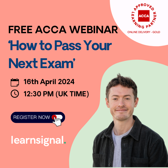 FREE - ACCA Results Week Webinar - Strategies to PASS your next exam! Click on the link to Register: bit.ly/3vRV3lN Join the Learnsignal Education Team on Tuesday, 16th of April at 12:30 PM (UK time) for a FREE webinar on everything you need to know for Results Week!