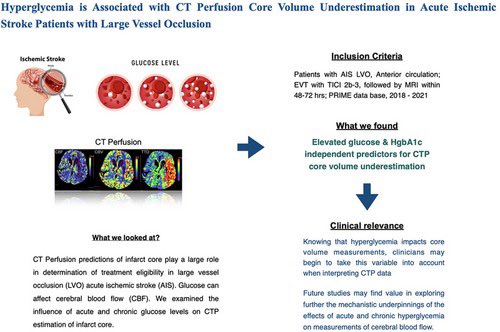 Hyperglycemia Is Associated With Computed Tomography Perfusion Core Volume Underestimation in Patients With Acute Ischemic Stroke With Large‐Vessel Occlusion | Stroke: Vascular and Interventional Neurology ahajournals.org/doi/full/10.11… @StrokeAHA_ASA @SVINJournal @svinsociety