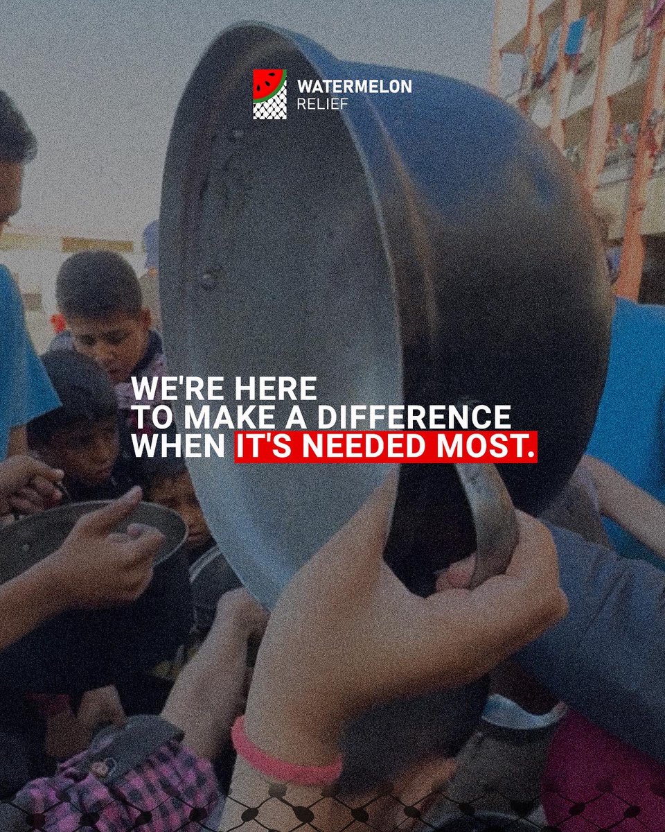 Watermelon Relief: A group of activists on the ground in Gaza. Committed to aiding displaced families, we offer practical support and organize relief activities. From cooking meals to providing psychological support, we're here to make a difference when it's needed most.