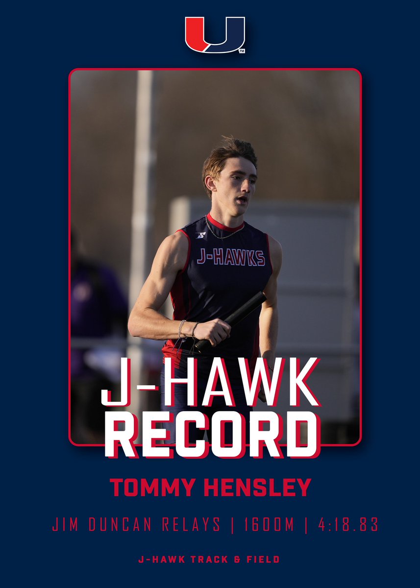 𝐓𝐑𝐀𝐂𝐊 & 𝐅𝐈𝐄𝐋𝐃 𝐑𝐄𝐂𝐎𝐑𝐃 Over the weekend, Tommy Hensley broke his own Urbandale program record in the 1600 meter run! His time of 4:18.83 ranks 13th in the State of Iowa this season! #JHawkNation @JHawkBoysTrack