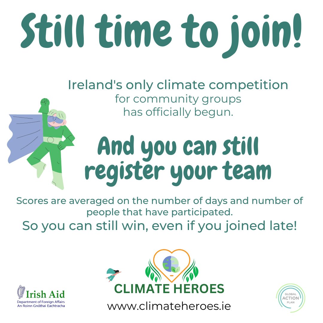 Day 2 of this year's #ClimateHeroes competition! And you can still join the challenge for the title of most climate conscious community in Ireland! Register now via climateheroes.ie Funded by @Irish_Aid