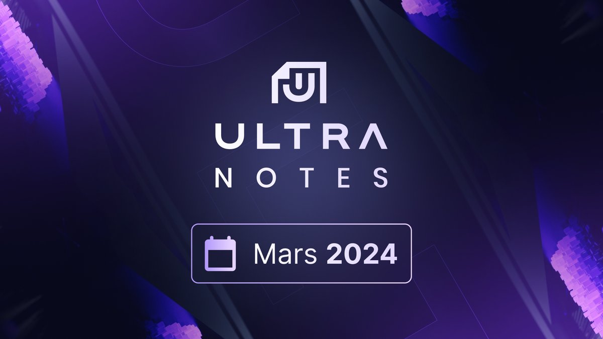 L'édition de mars d'Ultra Notes est arrivée ! 

Parmi les dernières nouvelles pour $UOS :

🔹Airdrops de nos partenaires 
🔹Uniqs Dev Heroes Pioneer  
🔹Intégration d' $UOS et Versus-X 
🔹Prise en charge multi-appareils pour les comptes Ultra
🔹Ouverture du Mainnet aux