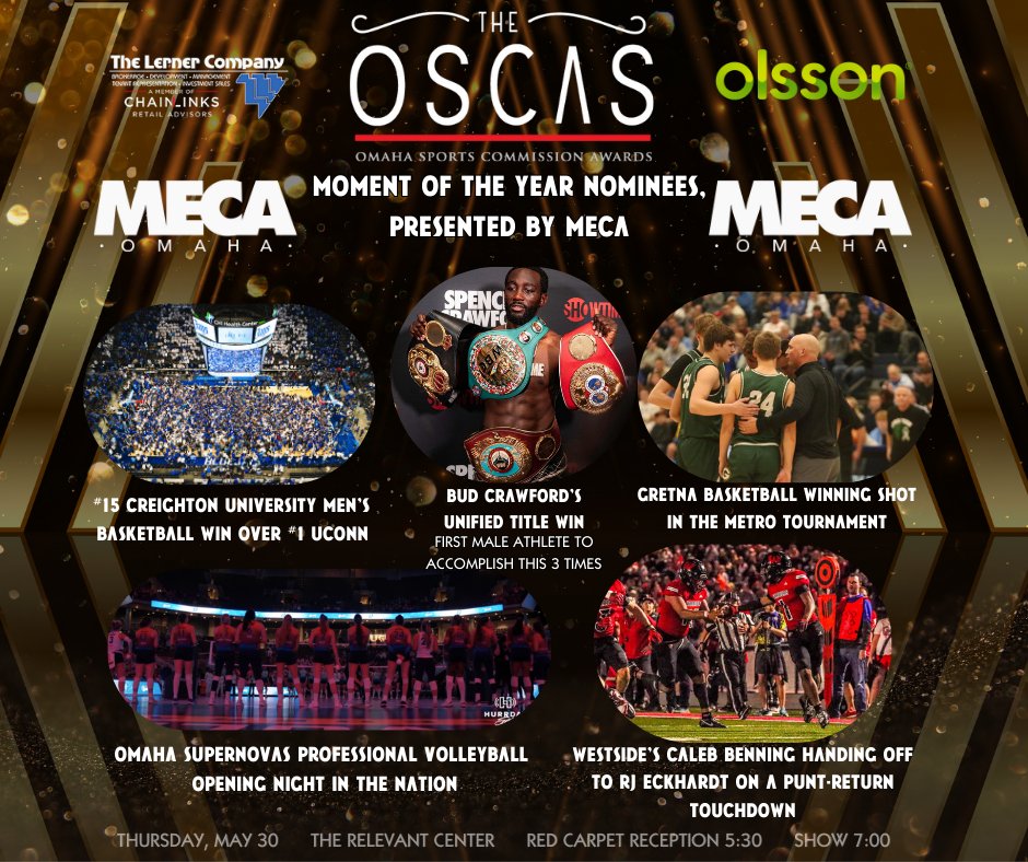 Here are your nominees for 'Moment of the Year' presented by MECA! Who are you voting for? Comment and let us know. Voting ends April 26th use the link below to have your voice be heard! @WeAreOlsson @LernerCo @mecaomaha omahasports.org/oscas