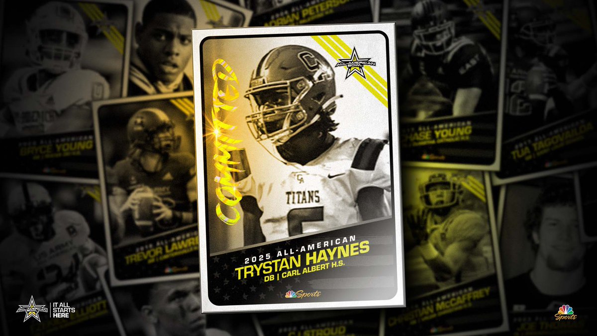 Happy Monday ❗️ ⭐️⭐️⭐️⭐️ @Haynes5Trystan has accepted his invitation to the 2025 All-American Bowl #AllAmericanBowl 🇺🇸
