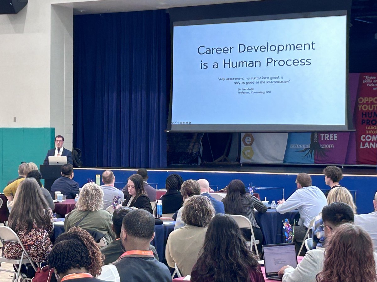 A message that has always been at the center of the  #CareerDevelopment model ⁦@CajonValleyUSD⁩, a reminder by ⁦@chris_mcollins⁩. “Career Development is a Human Process”